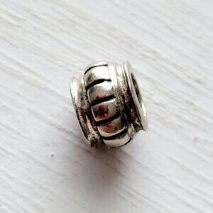 Sterling Silver Large Hole Spacer Stopper Bead Signed Thai .89g Tested 925